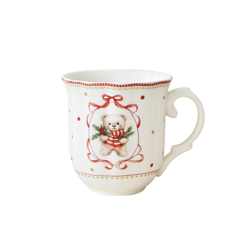 Striped Bear 12OZ mug in wavy shape with decal