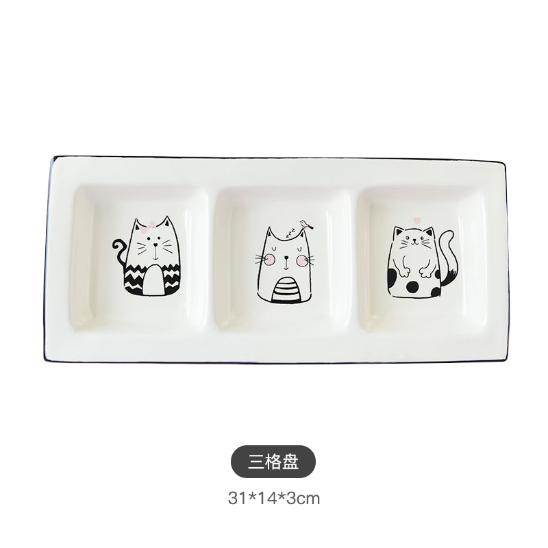 Meow Cat Divided Serving Dish - 3 Sections
