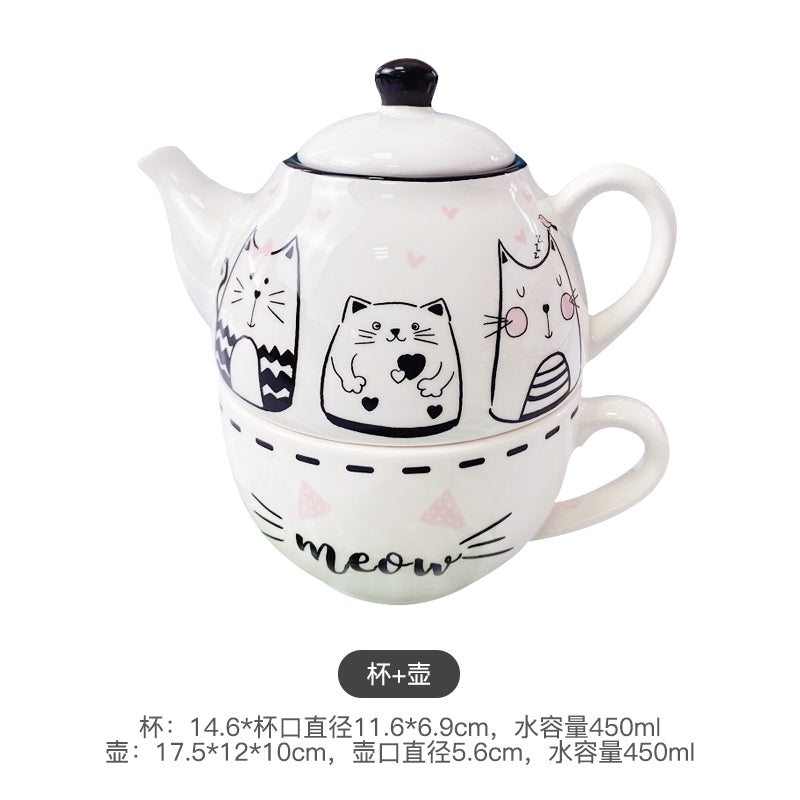 Meow Cat Tea-for-One Set (Teapot & Mug)