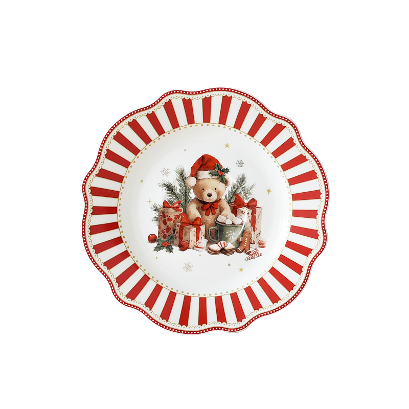Striped Bear 250CC tea  cup in wavy shape with decal