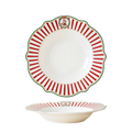 Striped Bear 8.5'' soup plate in wavy shape with decal