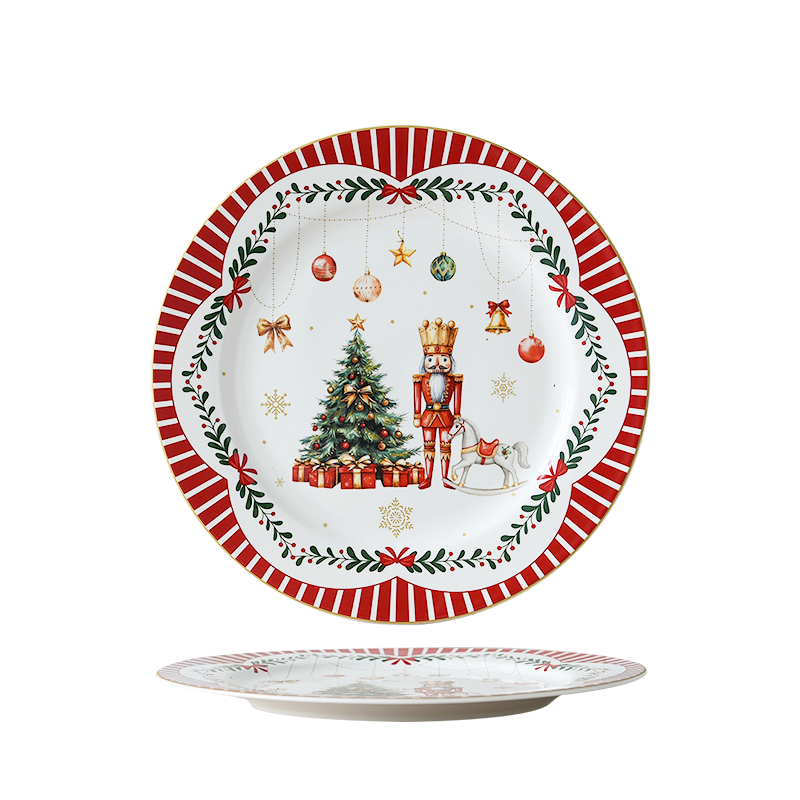 Nutcracker Friends 10.5'' dinner plate in rim shape with decal