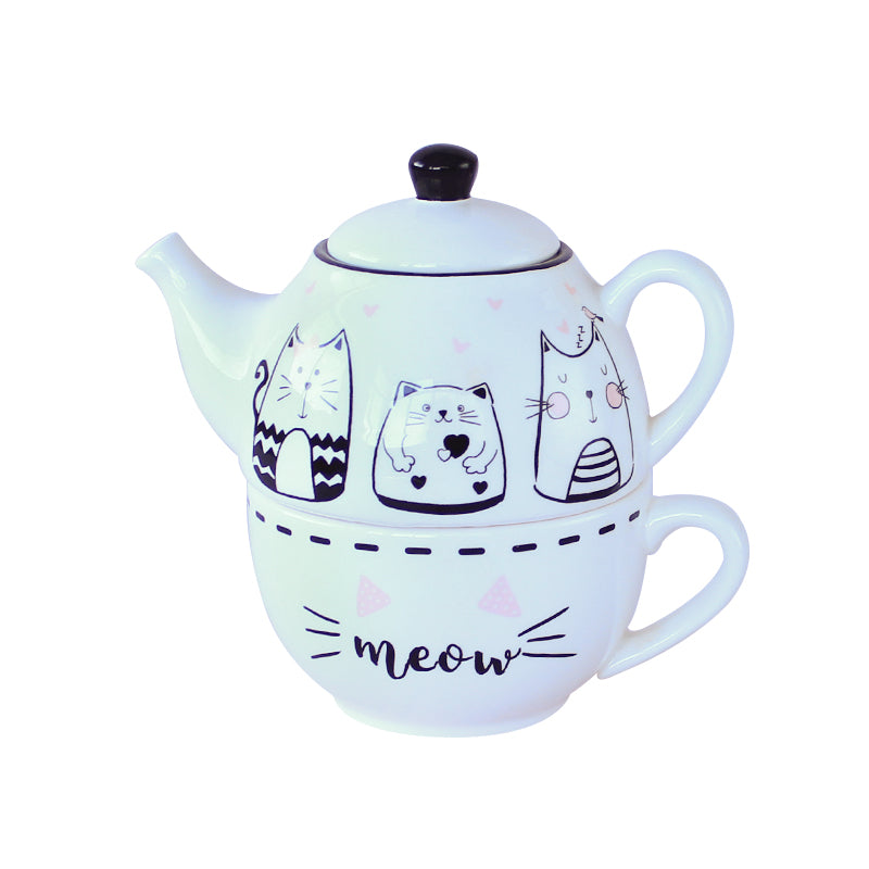 Meow Cat Tea-for-One Set (Teapot & Mug) - W181753