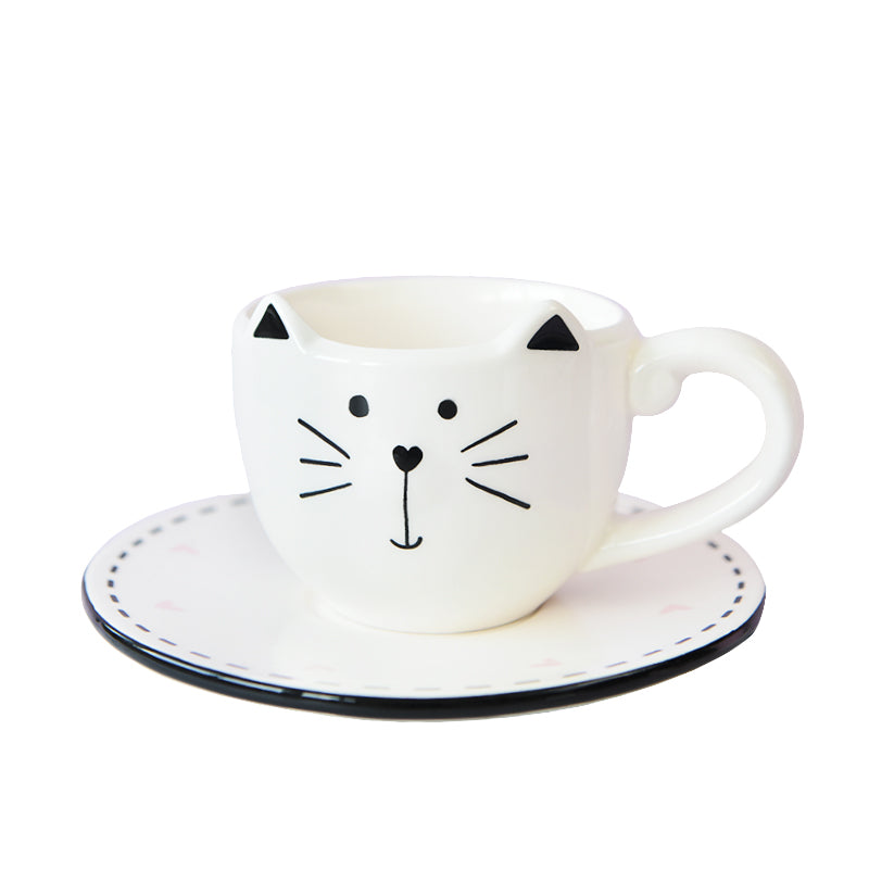 Meow Cat Mug & Saucer Set 220ml - W181756