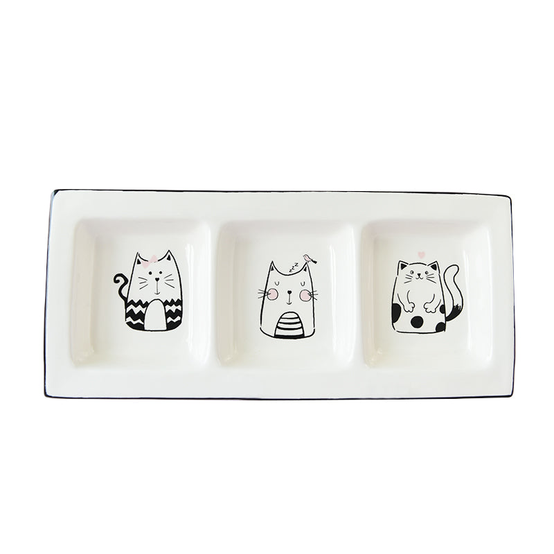 Meow Cat Divided Serving Dish - 3 Sections - W181757