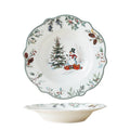 Cedar Christmas 8.5'' soup plate in wavy shape with decal