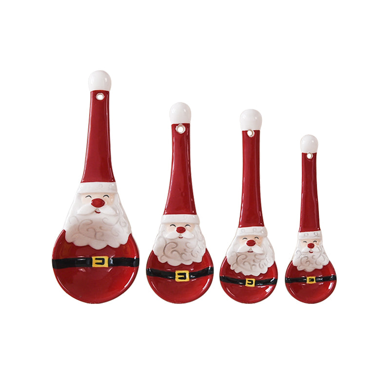 Ceramic Measuring Spoons - Set of 4 (Santa)