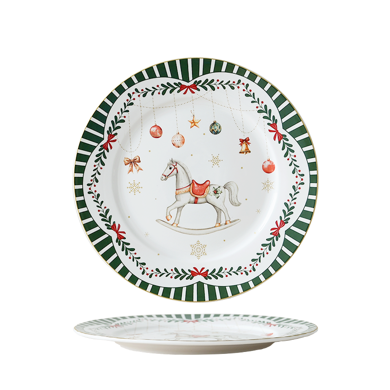 Nutcracker Friends 8'' dessert plate in rim shape with decal