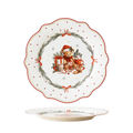 Striped Bear 8'' side plate in wavy shape with decal