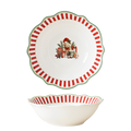 Striped Bear 6'' cereal bowl in wavy shape with decal