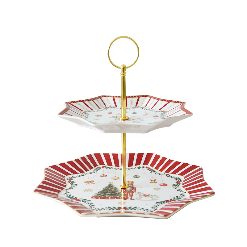 Nutcracker Friends 2 tier cake stand (11''+8'') with decal