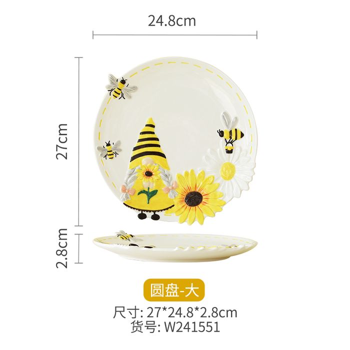 Bee Sprites Round Plate (L)