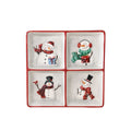 Country Snowman 4-Section Plate