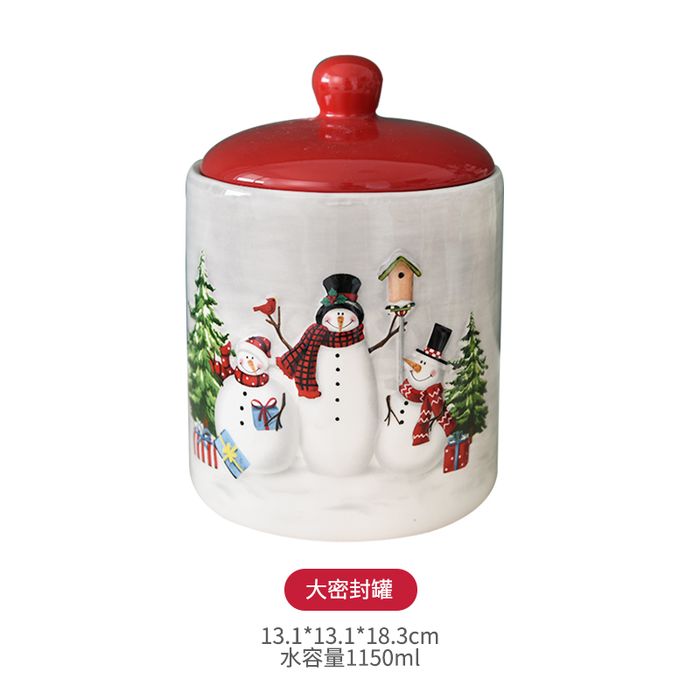 Country Snowman Large Airtight Jar