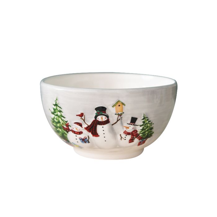 Country Snowman Large Bowl