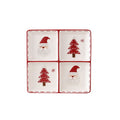 Stitched Christmas 4-Section Plate