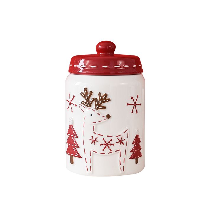 Stitched Christmas Large Jar