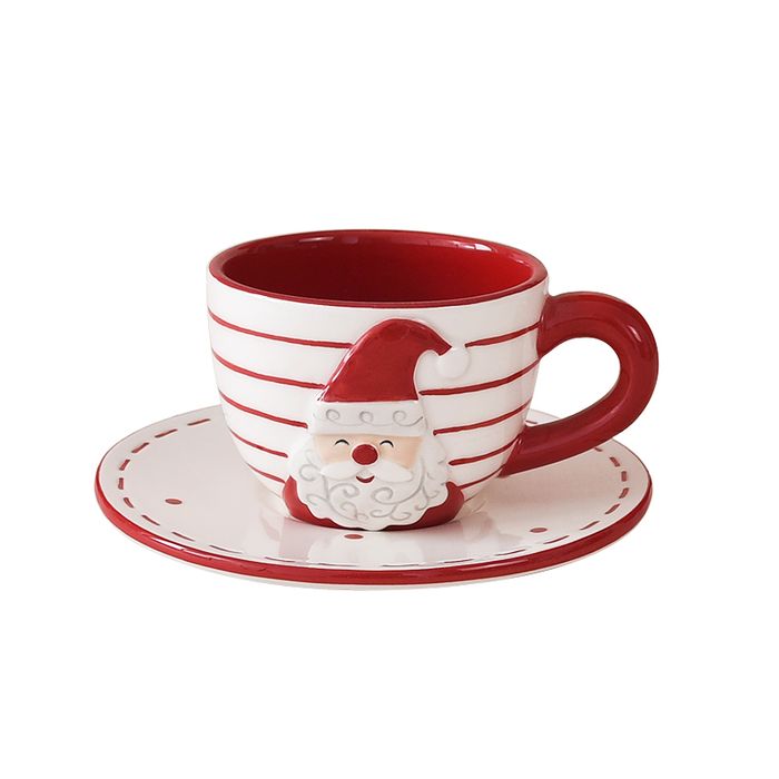 Stitched Christmas Cup & Saucer
